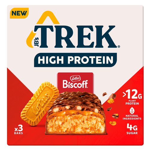 TREK Power Protein Bars Lotus Biscoff Flavour 3 x 44g