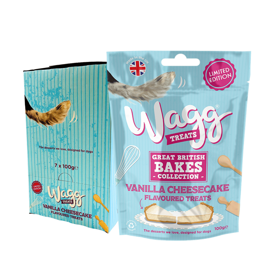 Wagg Limited Edition Cheesecake Great British Bakes Dog Treats Full Case Deal 7 Bags