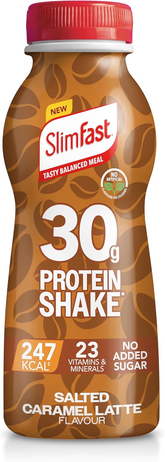 SlimFast Protein Meal Replacement Shake, NEW Salted Caramel Latte Flavour, 6x 325ml