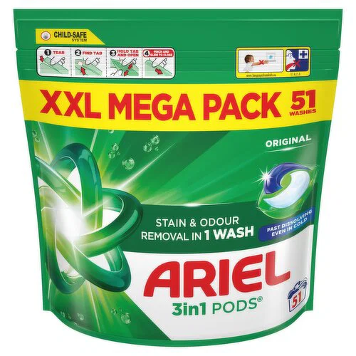 Ariel 3-in-1 Laundry Capsules 51 Washes