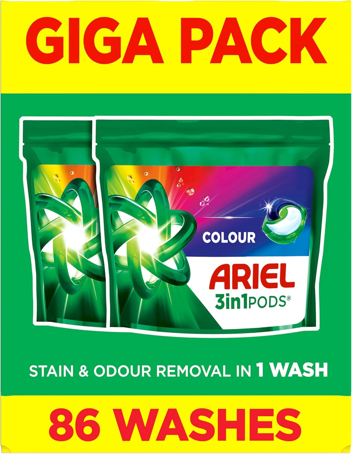 Ariel 3in1 Pods Colour, Laundry Detergent Capsules, 86 Washes