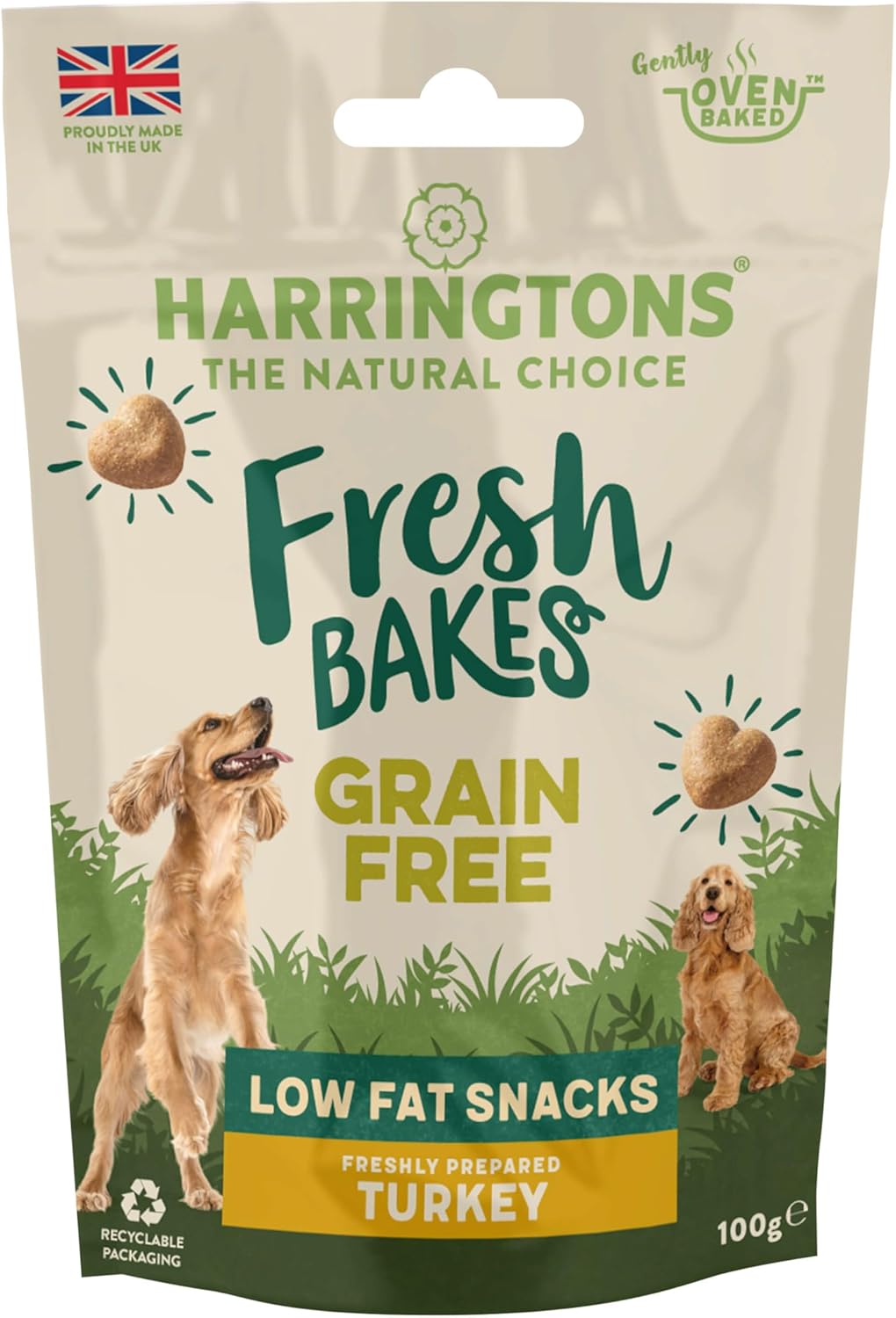 Harringtons FreshBakes Grain Free Dog Treats Lean Turkey 100g (Pack of 7)