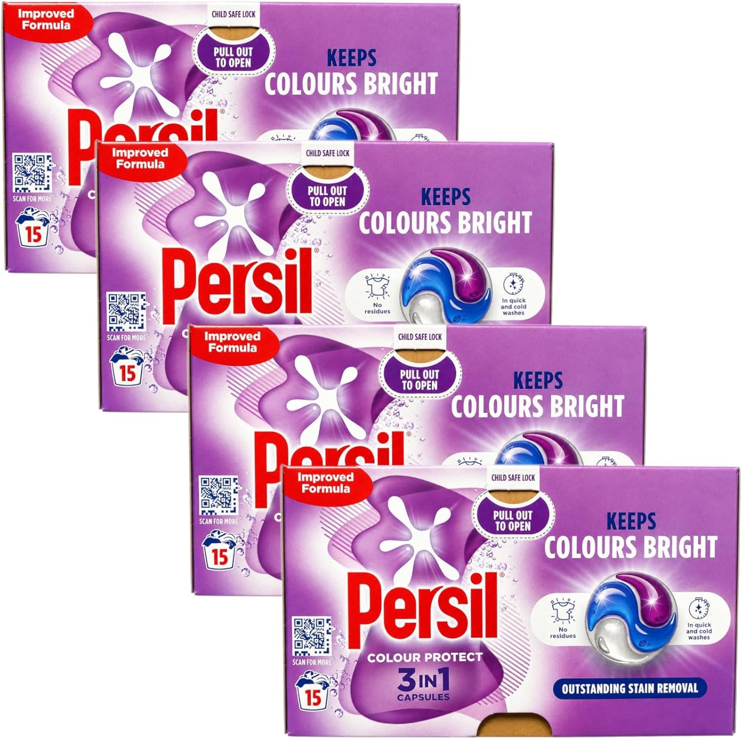 Persil Colour Protect 3 in 1 Laundry Capsules (4 x 15 Washes)