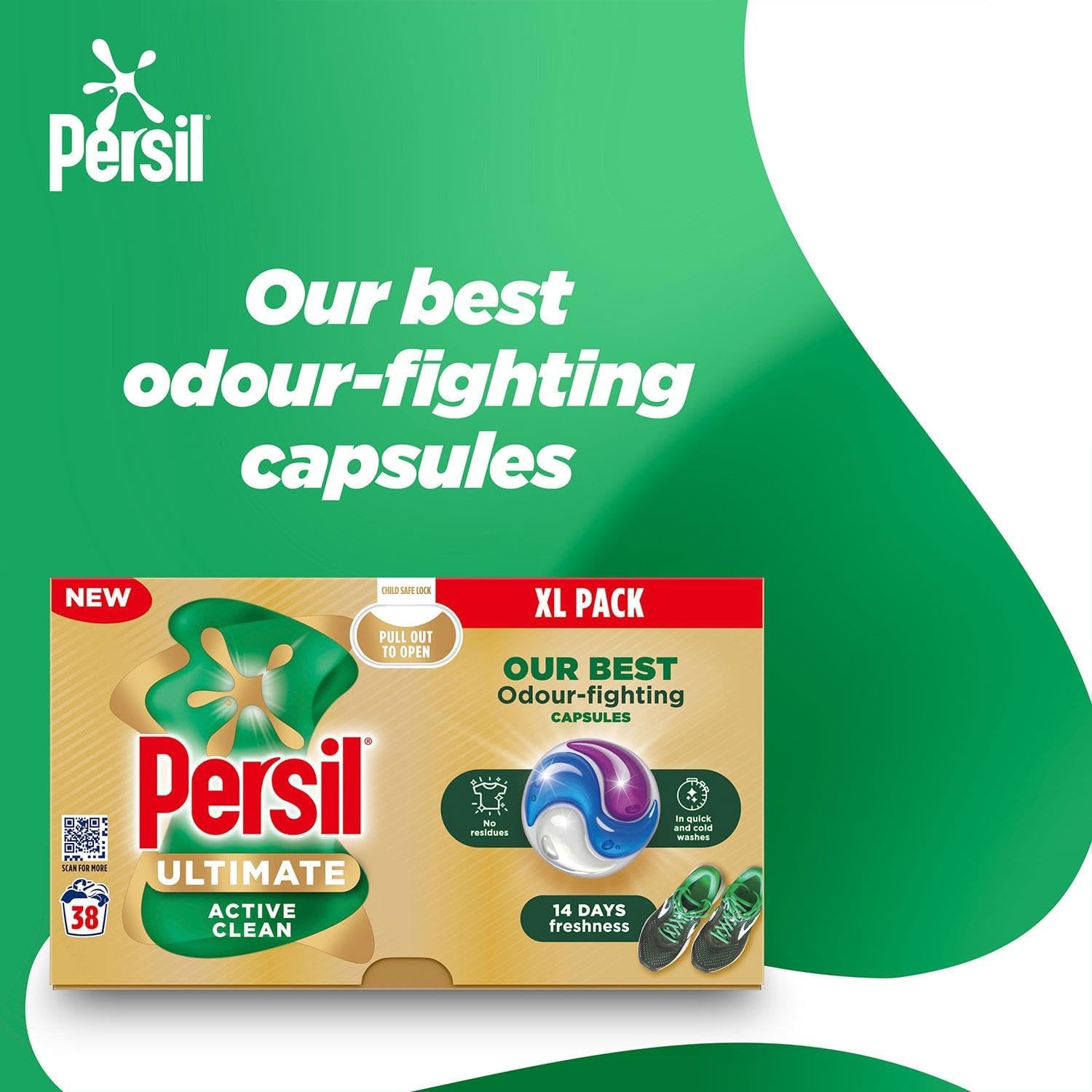Persil XL Ultimate Active Clean Washing Capsules (3 x 38 Washes)