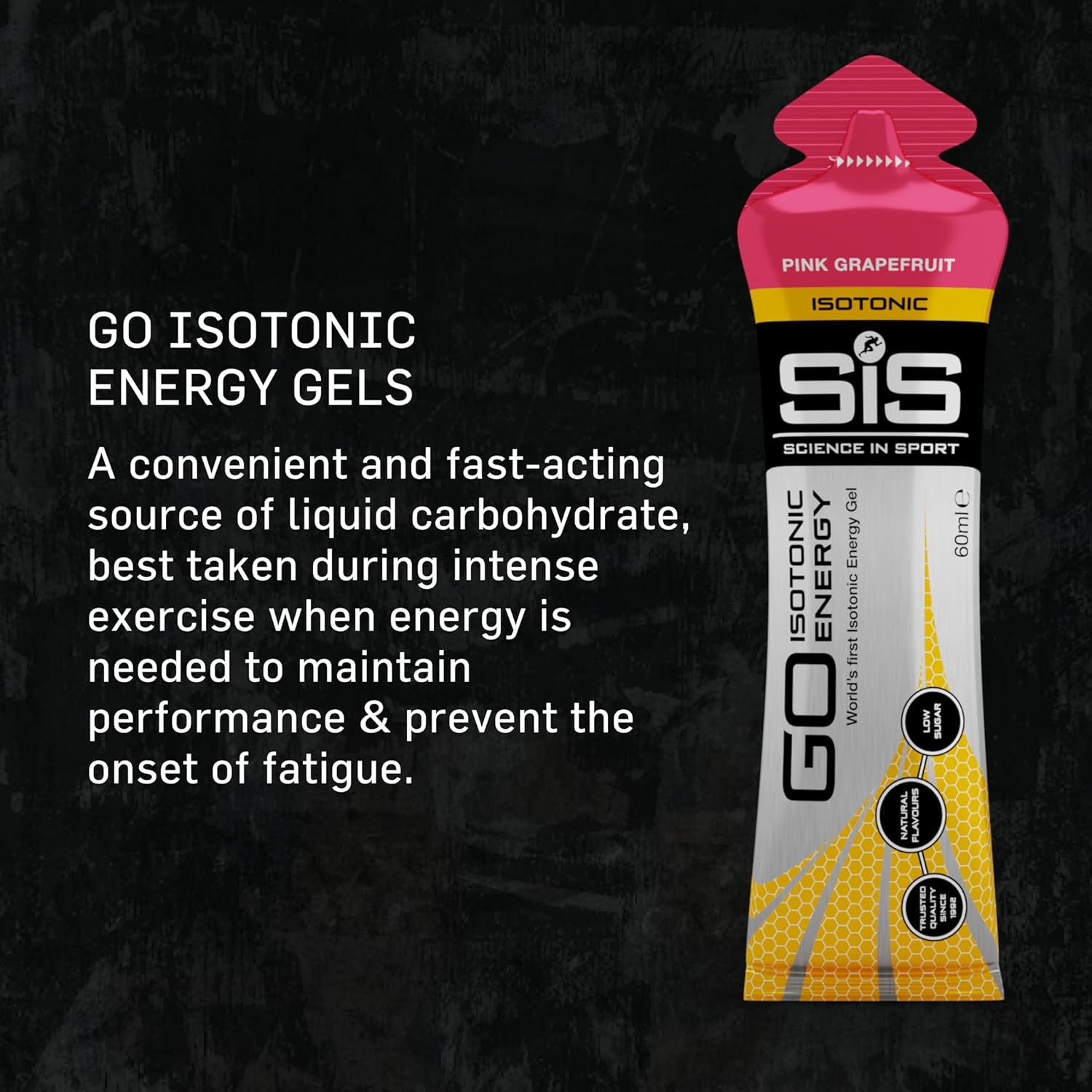 Science In Sport GO Isotonic Energy Gels, Pink Grapefruit, 60ml (30 Pack)