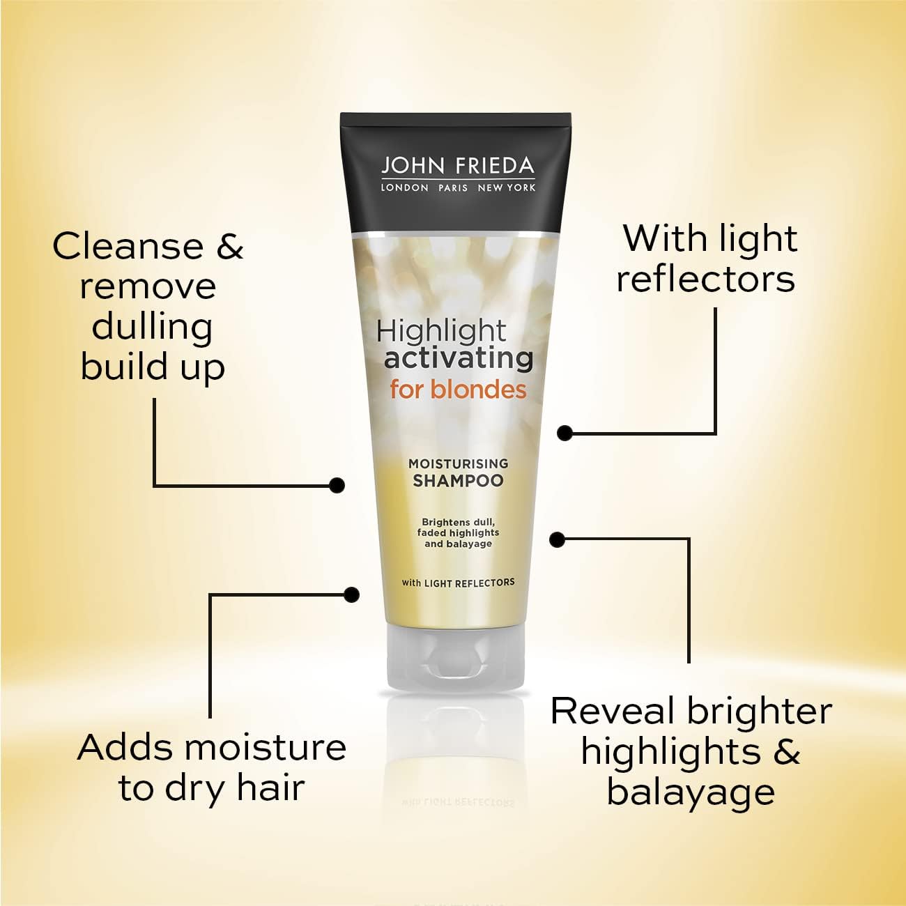 John Frieda Highlight Activating For Blonde Hair Moisturising Shampoo, 250 ml 