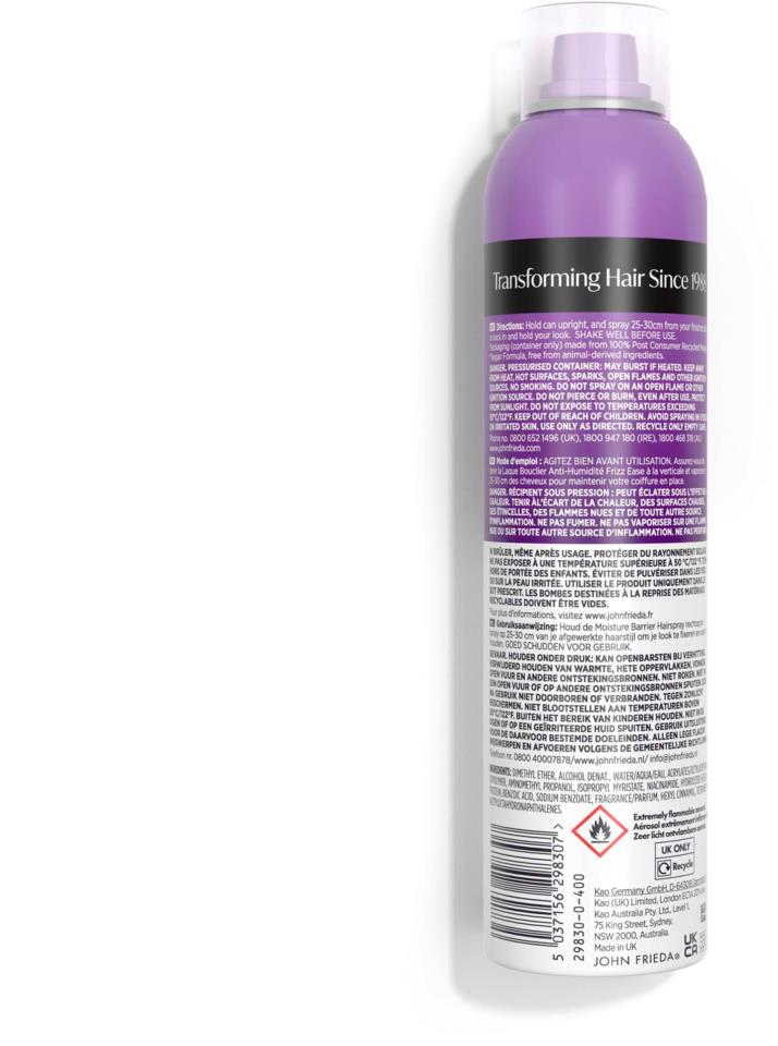John Frieda Frizz Ease Moisture Barrier Intense Hold Hairspray, 250ml