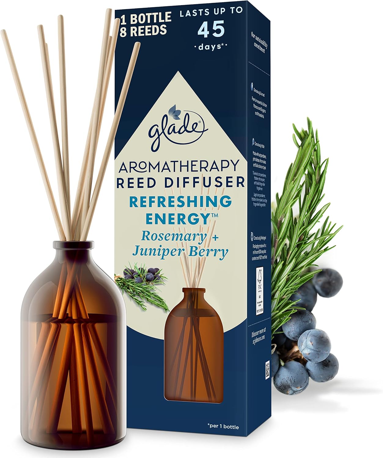 Glade Aromatherapy Reed Diffuser Rosemary & Juniper Berry Energy 80ml Reed  