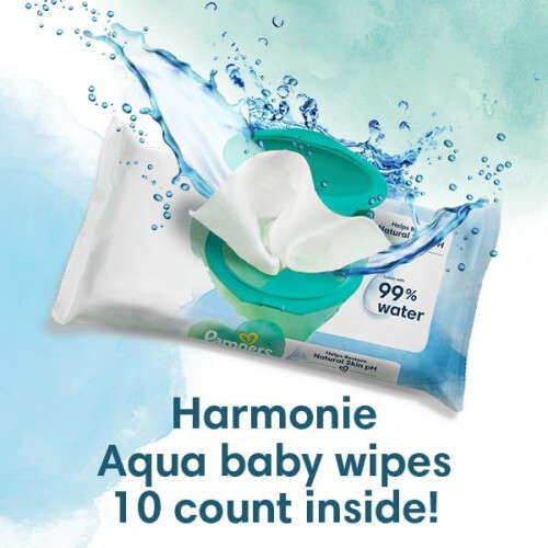  Pampers Harmonie Aqua Baby Wipes (45 x 10 Pack, 450 Wipes)