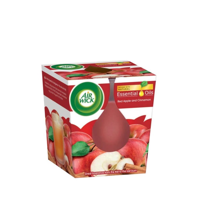 Air Wick Essential Oils Candle Apple And Cinnamon (6 x 105g)