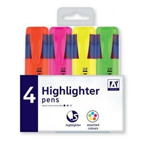 Anker Stationery 4 Highlighter Pens - Assorted Colours