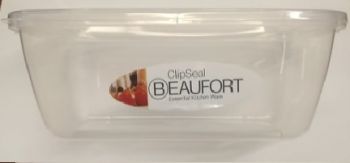 ClipSeal Beaufort Essential Kitchen Ware 1ltr Rectangle Container with Ultra Clip Lid