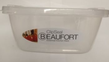 ClipSeal Beaufort Essential Kitchen Ware 1ltr Square Container with Ultra Clip Lid