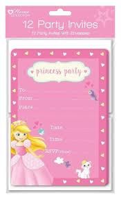 Home Collection 12 Party Invites with Envelopes - Princess  Party