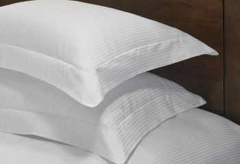 Hotel Pillows Striped High Thread Count Hollow Fibre Pillows Pair