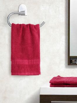Jade 100% Combed Cotton Hand Towel Red 50x85cm 500 GSM