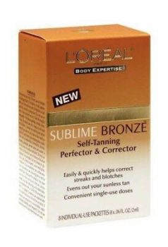 L'Oreal Body Expertise Sublime Bronze Self Tanning Perfector & Corrector - 8 Individual Use Packets