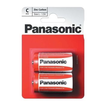 Panasonic C R14 1.5V  Zinc Carbon Battery Twin Pack