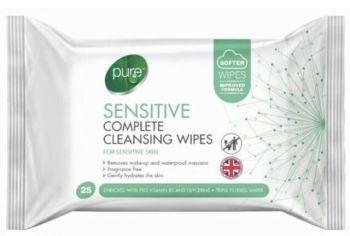 Pure Sensitive Complete Cleansing Wipes For Sensitive Skin - 25 Wipes
