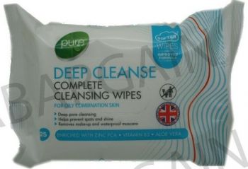 Pure Deep Cleanse Complete Cleansing Wipes - 25 Wipes