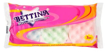 Bettina Massage Sponges 3 Pack Multi Coloured