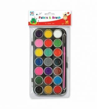 Kids Create 21 Paints and Brush Painting Colour Set Age 3+