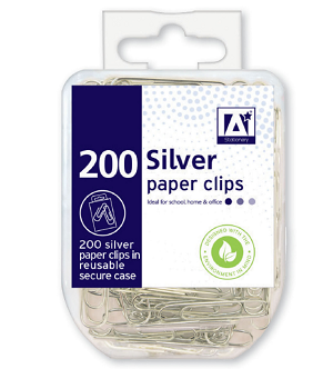 Anker Stationary Silver paper Clips - 200 Pcs
