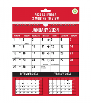 2024 Calendar - (3 Months To View)