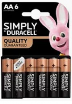 Duracell AA 4 LR6 MN15OO Batteries 6 Pack