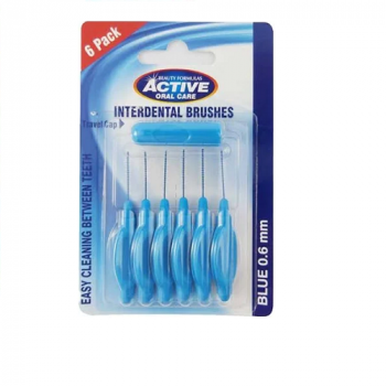 Active Oral Care Interdental Brushes Blue 0.6mm 6 Pack