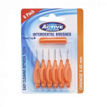 Active Oral Care Interdental Brushes Orange 0.45mm 6 Pack