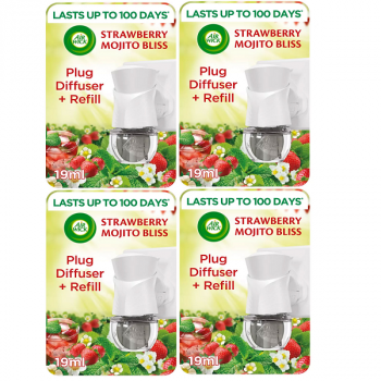 Air Wick Electrical Plug In Kit, Strawberry Mojito Bliss Holder & 1 Refill 4 Packs