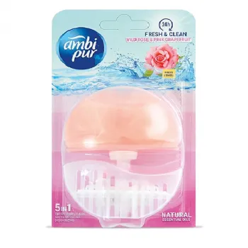 Ambi Pur 5 in 1 Toilet Rim Block Rose & Pink Grapefruit 55ml