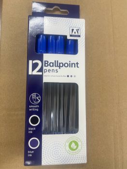 Anker Stationery 12 Ballpoint Pens - Blue & Black Ink