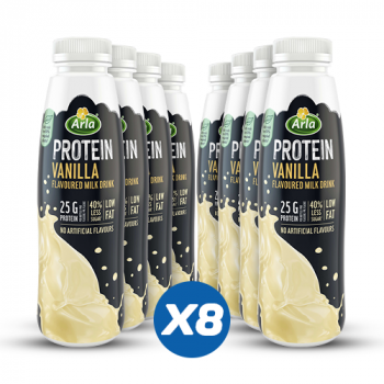 Arla Protein Vanilla Flavoured Milk Bottled Drink - 8 x 482ml 