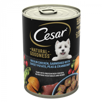Cesar Natural Adult Wet Dog Food Tin Chicken & Veg In Loaf 400g