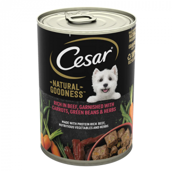 Cesar Natural Adult Wet Dog Food Tin beef & Veg In Loaf 400g