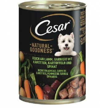 Cesar Natural Adult Wet Dog Food Tin Lamb & Veg In Loaf 400g