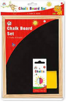 Kids Create Chalk Board Set 2 Coloured Chalks, 2 White Chalks, 1 Duster