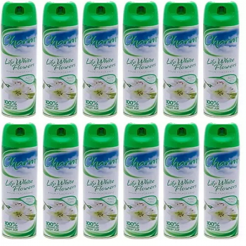 Charm Lily White Flowers Air Freshener Spray (12 x 240ml)