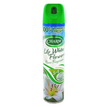 Charm Lily White Flowers Air Freshener Spray, 240ml