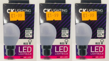 CK Lighting B22 LED Day Light Energy Saving Round Light Bulb G45 6W = 40W 3xPack