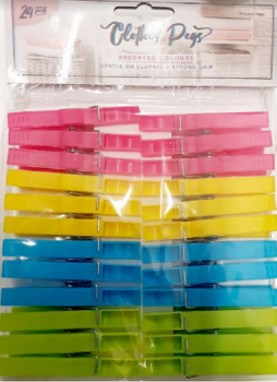 Clothes Pegs Assorted Colours 24 Pack