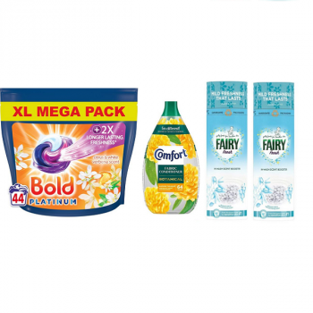 1x Comfort Botanical 960ml 2x Fairy Scent Beads 1x Bold Citrus & White Verbena 44 Wash Laundry Bundle
