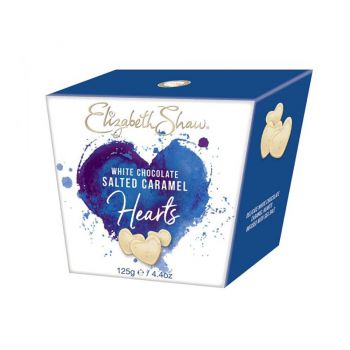 Elizabeth Shaw White Salted Caramel Hearts 125g