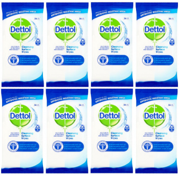 Dettol Multi Surface Antibacterial Cleansing Surface Wipe 8x 36 Pack (288 Wipes)