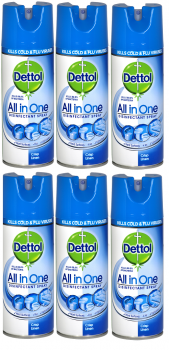 Dettol All-in-One Crisp Linen Disinfectant Spray 6 x 400ml
