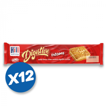 Hills Digestive Creams Biscuits Vanilla Flavour (12x 150g)