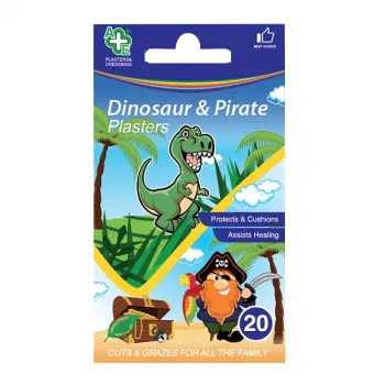 A+E Dinosaur & Pirate Plasters - 20 Pack