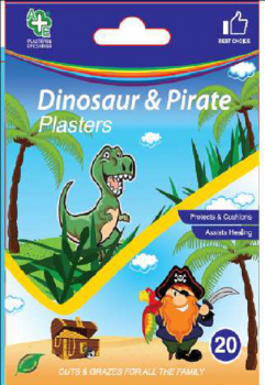 A+E Dinosaur & Pirate Plasters - 20 Pack